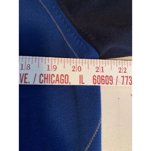 Perry Ellis 1/4 Zip Men's Sweater Pullover Argyle Mock Rockabilly Preppy Core Bl - Picture 9 of 10